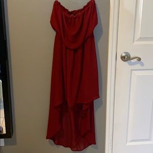 Burgundy High-low dress